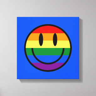 Rainbow Smiley Face Canvas Print