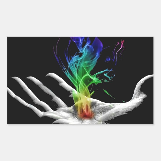 Rainbow Smoke Rectangular Sticker (Front)