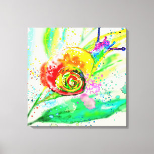 Rainbow Snail Canvas Print - Painting
