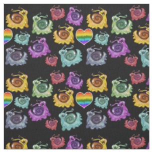 Rainbow Snails Fabric