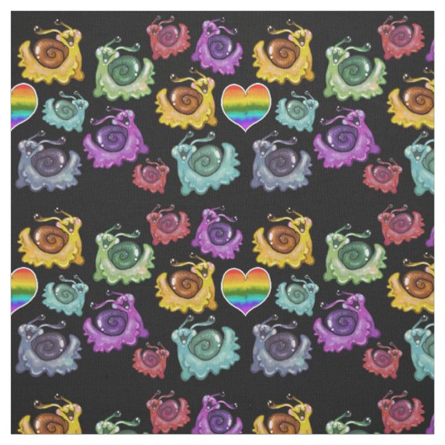 Rainbow Snails Fabric (Swatch)