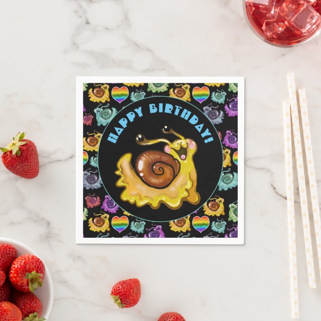 Rainbow Snails  Napkin (Insitu)