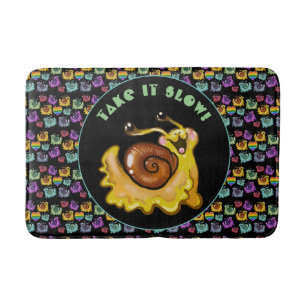Rainbow Snails "take it slow!" Bath Mat