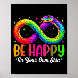Rainbow snake be happy autism awareness design  poster