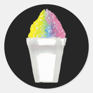 Rainbow Sno-ball Pink Classic Round Sticker
