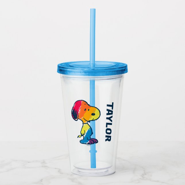 Rainbow Snoopy Acrylic Tumbler (Front)
