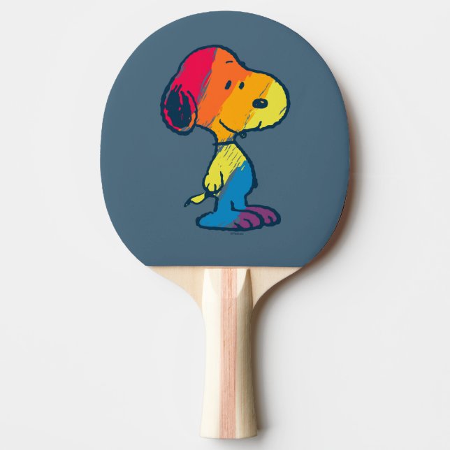 Rainbow Snoopy Ping Pong Paddle (Front)