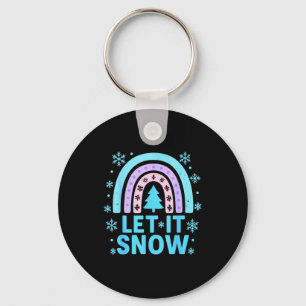 Rainbow Snowflake Christmas Winter Day Suprter Let Key Ring
