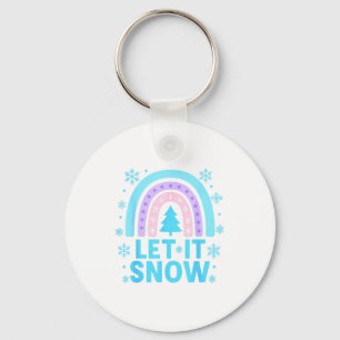 Rainbow Snowflake Christmas Winter Day Suprter Let Key Ring