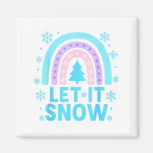 Rainbow Snowflake Christmas Winter Day Suprter Let Magnet