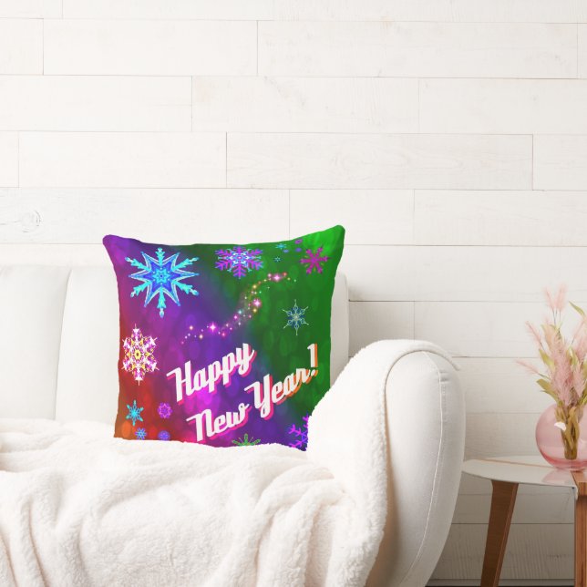 Rainbow Snowflakes Cushion (Couch)