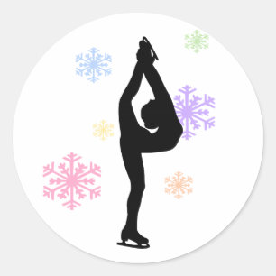 Rainbow Snowflakes Ice Skating Stickers
