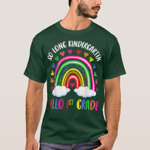 Rainbow So Long Kindergarten Hello 1st Grade Kids T-Shirt