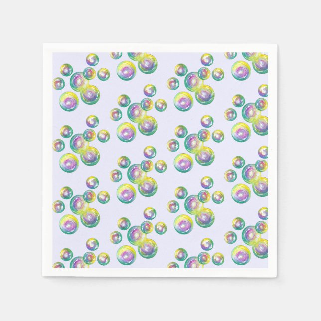 Rainbow Soap Bubbles Bubble Wand Summertime Fun Napkin (Front)
