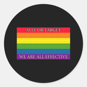 Rainbow - Sochi Protest - Ally or Targe We Are All Classic Round Sticker