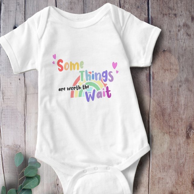 Rainbow Some things are worth the wait Baby Bodysuit (Creator Uploaded)