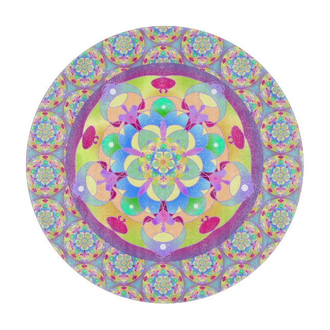 Rainbow Song Mandala Cutting Board (Front)