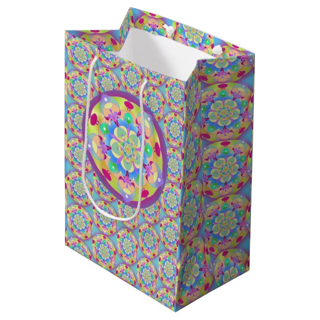 Rainbow Song Mandala Medium Gift Bag (Front Angled)