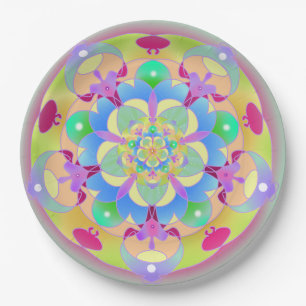 Rainbow Song Mandala Paper Plate