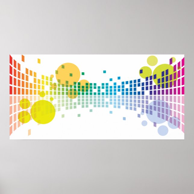 rainbow sound waves II abstract Poster (Front)