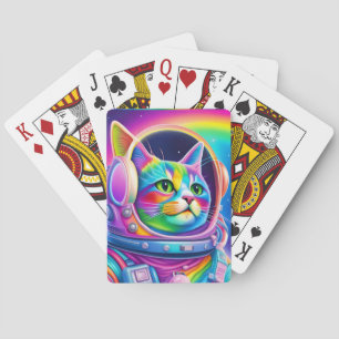Rainbow Space Cat - Playing Cards