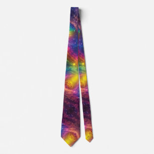 Rainbow Space Nebular Abstract Cosmos Stars Tie