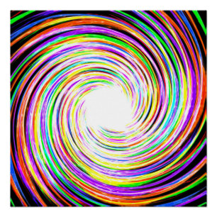 Rainbow Spark Swirl Perfect Poster