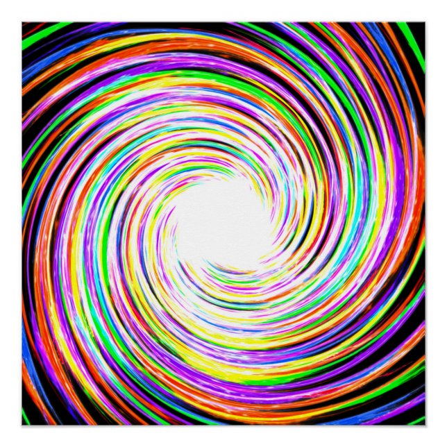 Rainbow Spark Swirl Perfect Poster (Front)