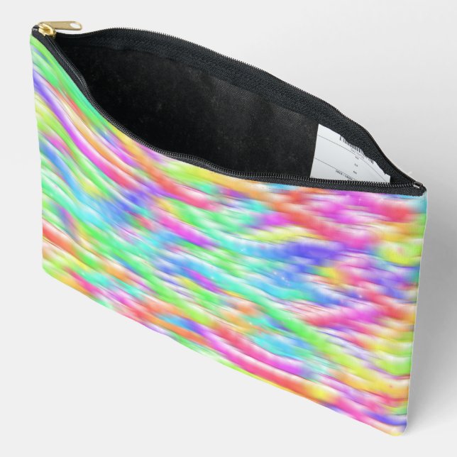 Rainbow sparkle bubbles accessory pouch (Open)