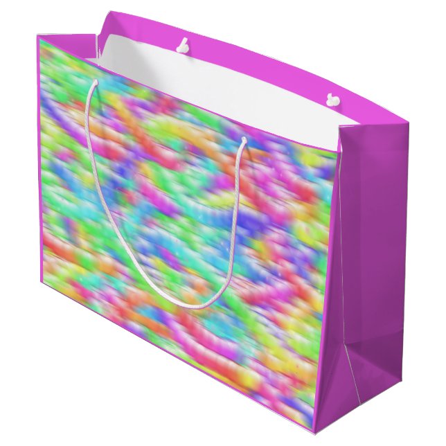 Rainbow sparkle bubbles large gift bag (Back Angled)
