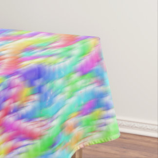 Rainbow sparkle bubbles tablecloth