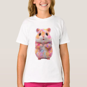 Rainbow Sparkle Galactic Hamster Kids T-Shirt