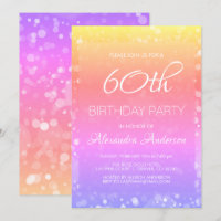 Rainbow Sparkle Glitter Lights 60th Birthday Party
