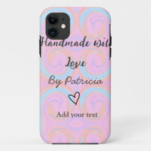 Rainbow sparkle handmade with love add name text Case-Mate iPhone case