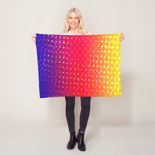 Rainbow Sparkle Pattern Fleece Blanket (In Situ)