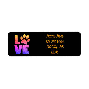 Rainbow Sparkle - Pawprint Love Return Address