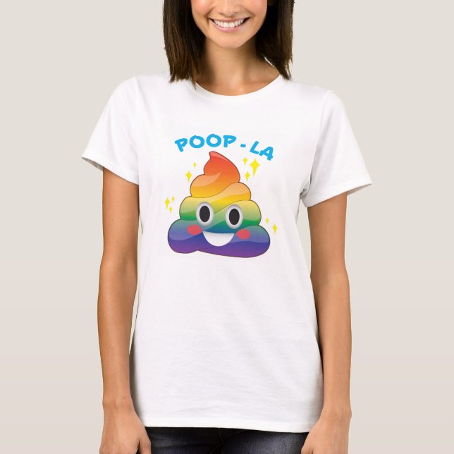 Rainbow Sparkle Poop Emoji Poop-LA Shirt (Front)