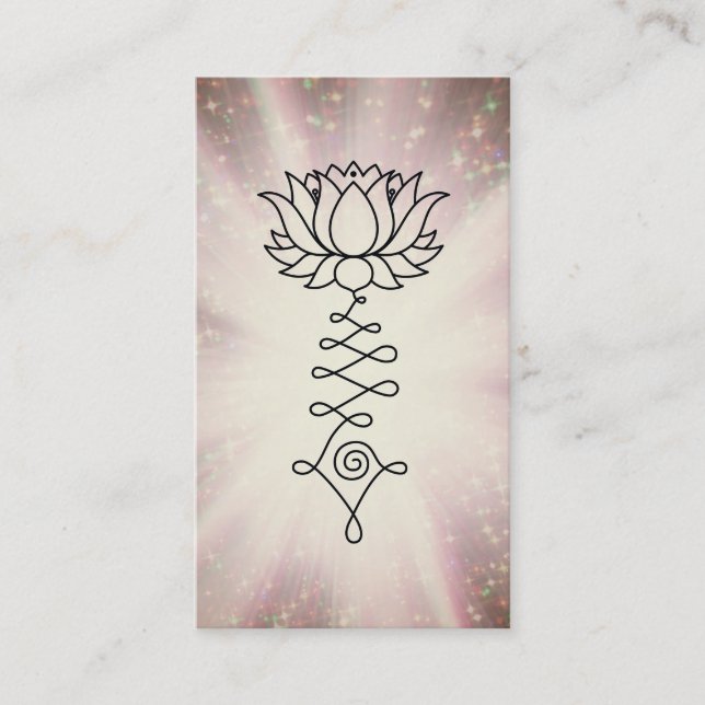 *~* Rainbow Sparkle Reiki Healing Energy Lotus Business Card (Front)