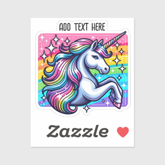Rainbow Sparkles and Magical Unicorn Personalised (Sheet)