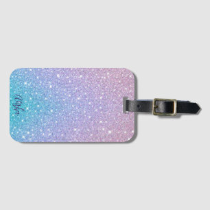 Rainbow sparkles girls Custom Name Luggage Tag