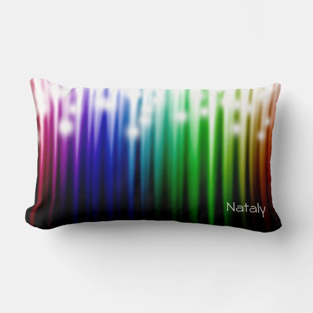 rainbow sparkling texture   lumbar cushion (Front)