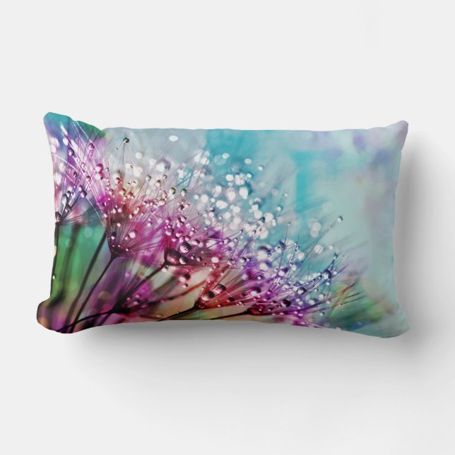 Rainbow Spectrum Flowers Lumbar Cushion (Front)
