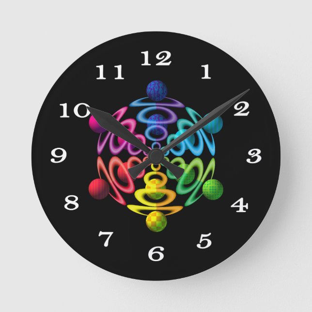 Rainbow Sphere Popper Wall Clock (Front)