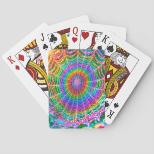 Rainbow Spider Web Playing Cards