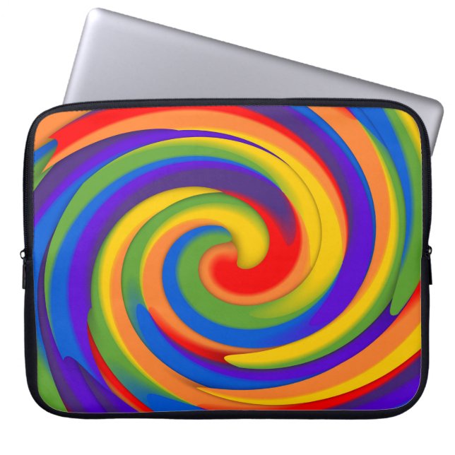 rainbow spin laptop sleeve (Front)