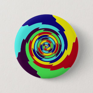 Rainbow Spiral 6 Cm Round Badge