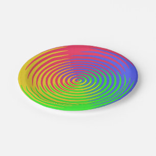 Rainbow Spiral 7 Inch Paper Plate
