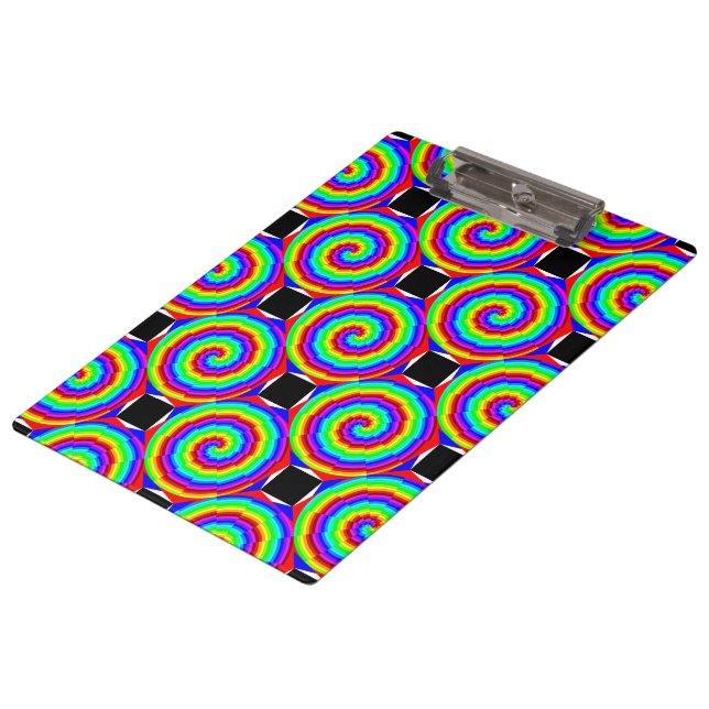 Rainbow Spiral by Kenneth Yoncich Clipboard (Angled)