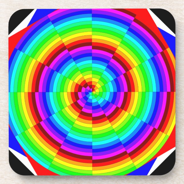 Rainbow Spiral by Kenneth Yoncich Coaster (Front)