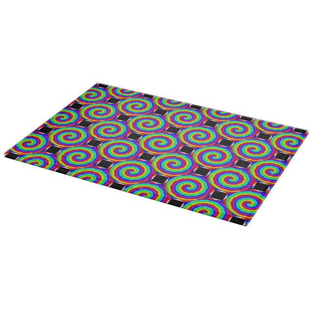Rainbow Spiral by Kenneth Yoncich Cutting Board (Corner)